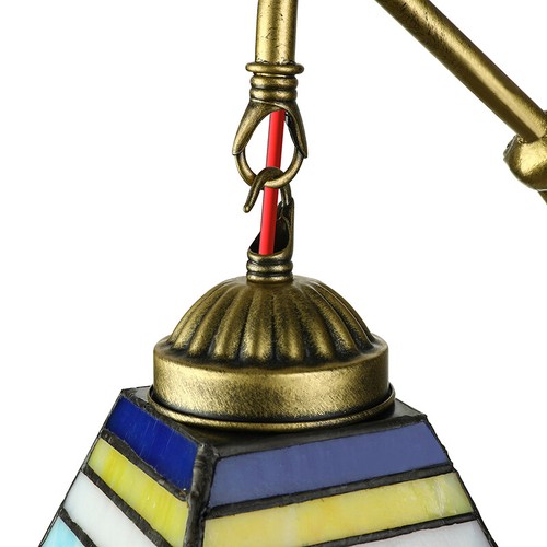 Vintage Tiffany Stained Glass Wall Light Hanging Shade Wall Sconces Lamp Fixture - Picture 8 of 8