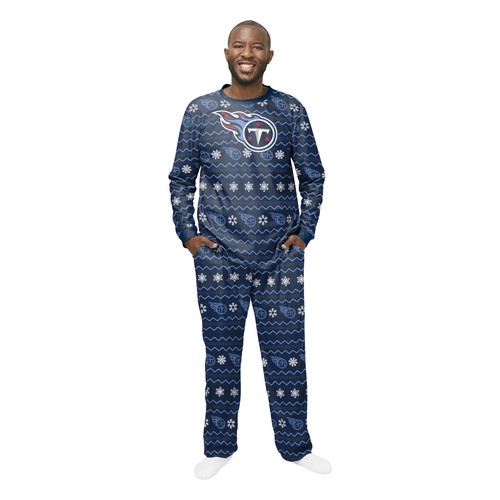 FOCO NFL Men's Tennessee Titans Team Logo Ugly Pajama Set - Picture 3 of 5