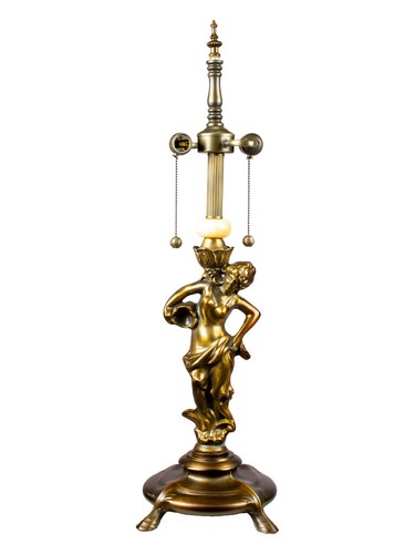 PT60084BA-DALE TIFFANY LADY METAL BASE ONLY (REC-16" D TIFFANY OR FABRIC SHADE) - Picture 2 of 3