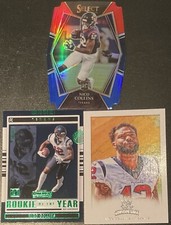Nico Collins 21 Select Red & Blue Prizm Die-Cut #169, Gridiron Kings, ROY Green
