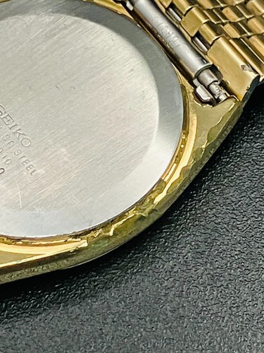 SEIKO WATCH 7832-5010 QUARTZ GOLD STAINLESS STEEL DAY - Picture 22 of 22
