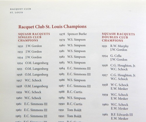 St Louis Racquet Club History A Youthful Hundred 1E HC LN Lindbergh members 2006 - Picture 13 of 14