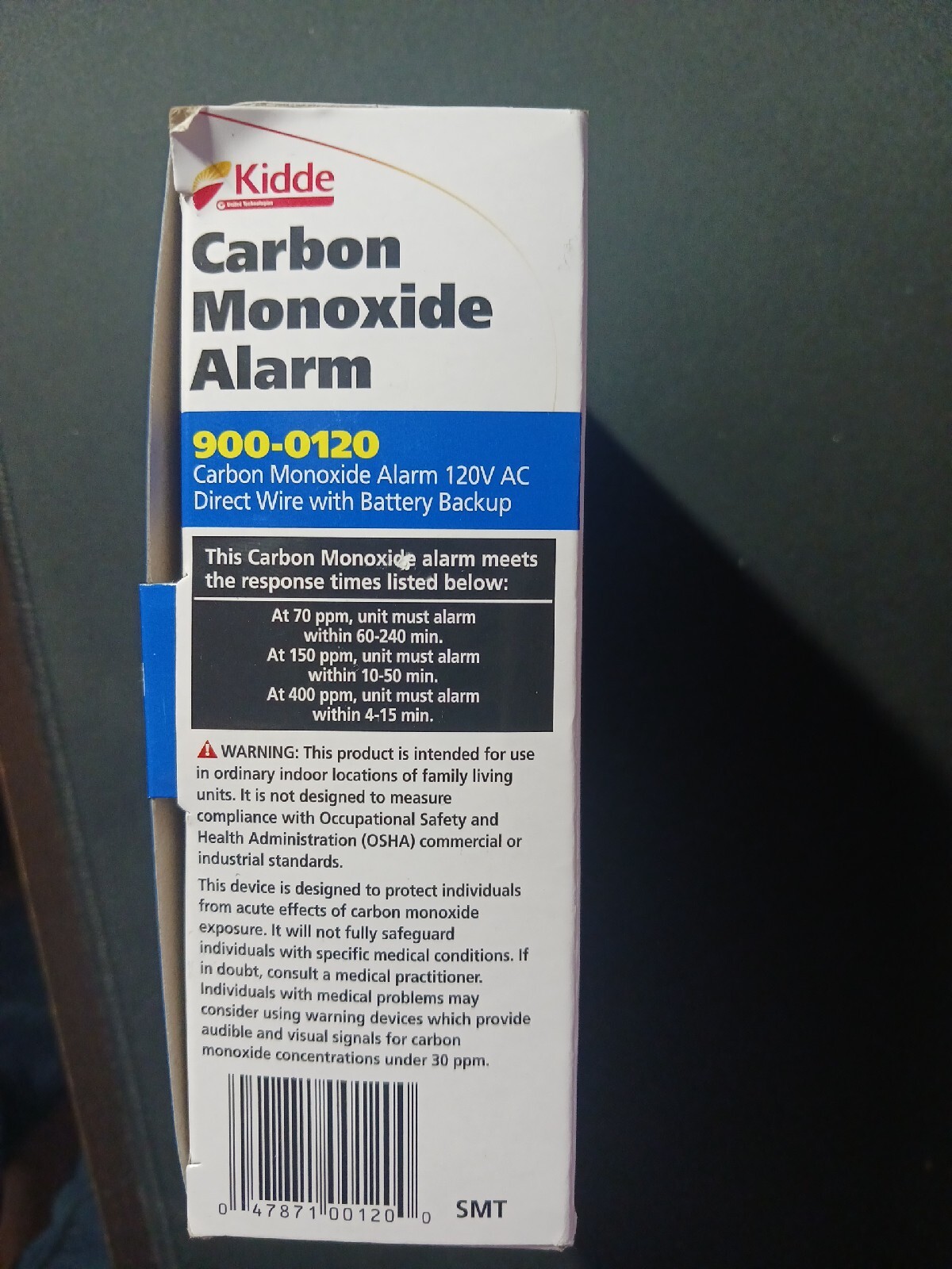Kidde Carbon Monoxide Alarm 120 V Direct Wire Battery Backup 2 Units