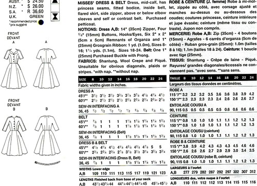 WOW! MISS RETRO 1951 KLEID mit vollem Rock & Gürtel Schnittmuster Größe 8 Vogue 2268 - Bild 6 von 6