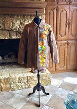 “bob Mackie’s” Floral Embroidered Fully Lined Suede Jacket Sz L Fabulous!!!