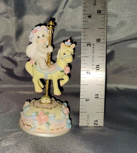 1999 Dreamsicles Yellow Carousel Pony With Angel 4” Figurine