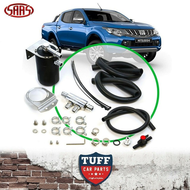 SAAS Mitsubishi Triton MQ MR Diesel 2015-2021 Black Oil Catch Can + Fitting Kit SAAS Mitsubishi Triton MQ MR Diesel 2015-2021 Black Oil Catch Can + Fitting Kit