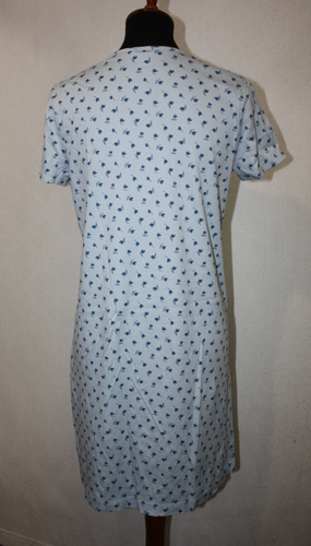 NWOT Lands' End Sz M 10-12 Light Blue Floral Cotton Knit T-Shirt Dress - Picture 5 of 6