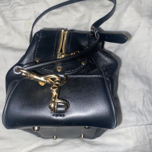 COACH Lane Satchel Shoulder Bag - Black Pebble Leather With Gold Fixtures - Picture 3 of 17