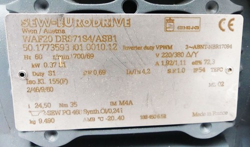SEW Eurodrive WAF20 DRS71S4/ASB1 Getriebemotor 0,37kW -unused- - Bild 3 von 3