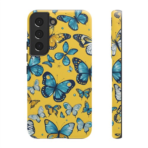 Blue Yellow White Butterfly Phone Case for iPhone, Samsung Galaxy, Google Pixel - Picture 84 of 111