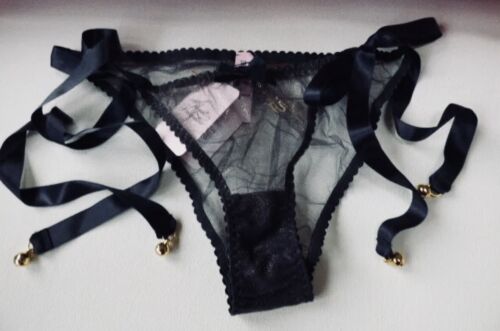 Agent Provocateur seitlicher Slip mit eiskalter Krawatte Jingle Bells Neuheit schwarz/gold Größe: M/L - Bild 3 von 7