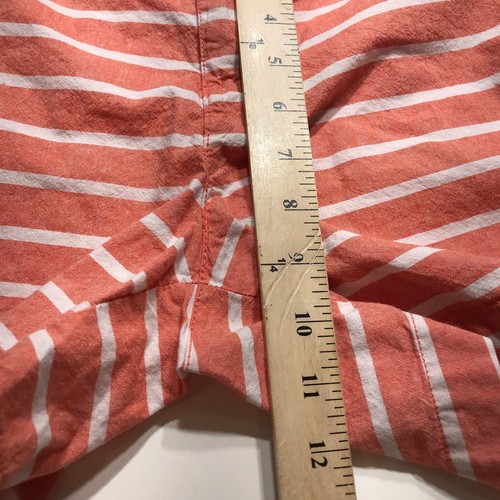 Old Navy Shorts Womens Size 8 Coral White Striped 5 Inch Midi Everyday Chino - Picture 13 of 14