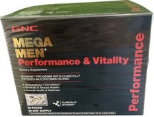 GNC Mega Men Performance & Vitality Daily 30 Packs VITAPAK.