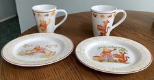 Winnie The Pooh Disney China 4 Pcs Plates /Mugs Winnie, Piglet,Tigger 21fl
