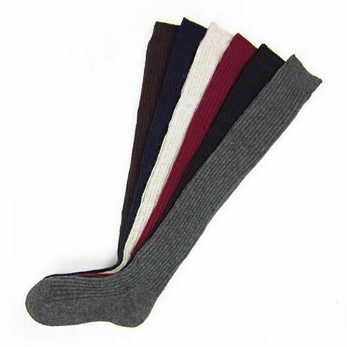 Damen Mädchen Zopfmuster extra lange Stiefelsocken Overknee oberschenkelhoch warm Strumpf - Bild 4 von 17