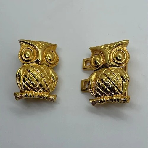 Women's Vintage Gold Owl Belt Buckle GUC Two Piece Set - Picture 2 of 4