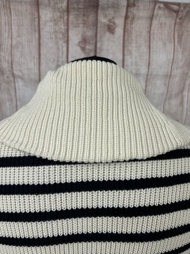 Jigsaw Ladies Chunky Knit Jumper Sweater 1/4 Zip Roll Neck Striped Size XS - Picture 20 of 23