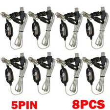 8pc USB IN-OUT For MIDI Cable Converter 5Pin to PC Music Keyboard Adapter Cord