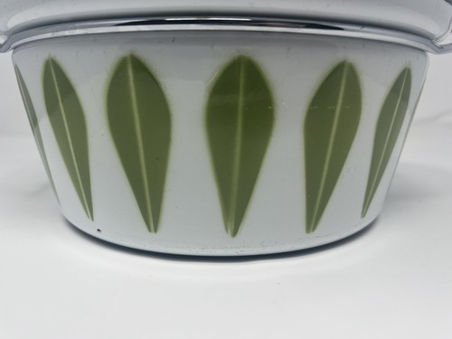 Cathrine Holm mcm Casserole White Green Enamelware Dutch Oven Pot MCM 1.5Qt - Picture 9 of 16