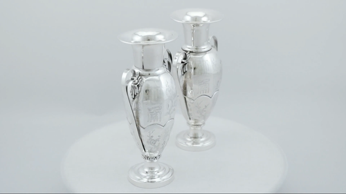 Antike chinesische Export Silber Vasen - Video 1 von 1