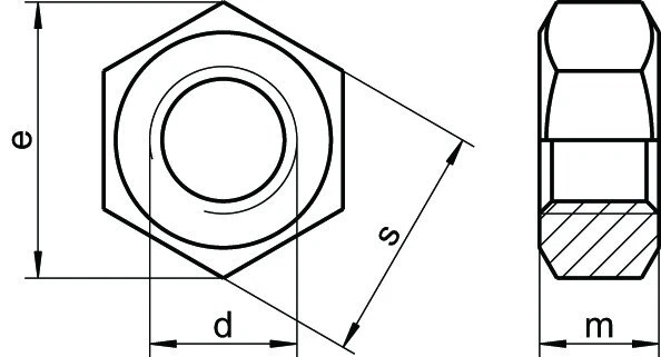 Feingewinde , Sechskant-Muttern, DIN 934, Stahl verzinkt, blank, gelb verz./A2 - Bild 2 von 2