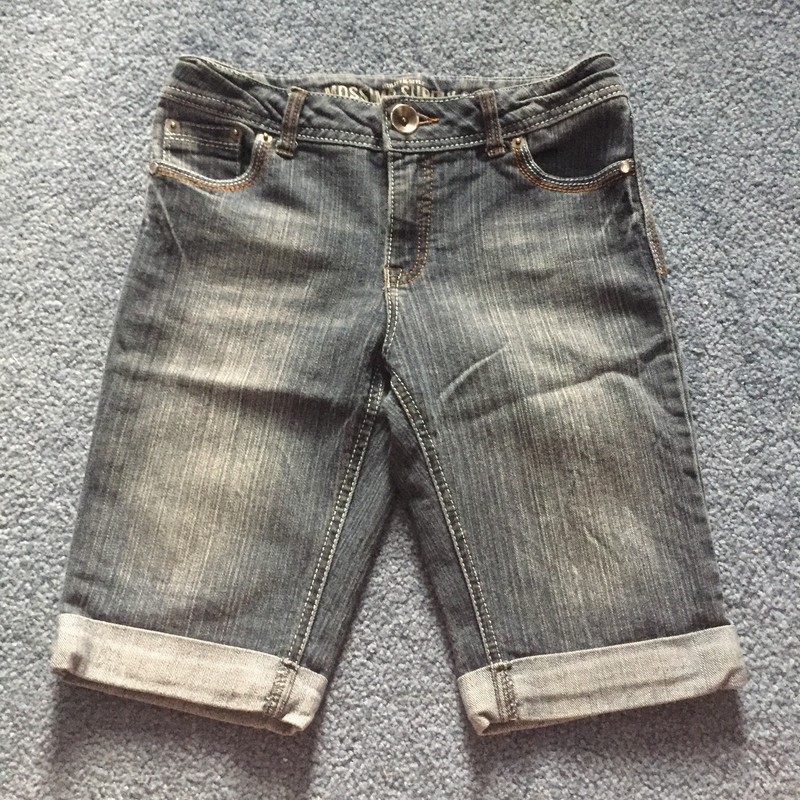 Mossimo Supply Co Girls Bermuda Denim Blue Jean Shorts Long Size 10 12 Large L
