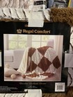 Regal Comfort CHOCOLATE CHECKERBOARD CHEVRON Faux Fur Luxury Throw 50 x 60