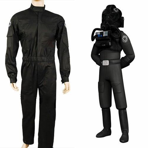 Star Wars Imperial Tie Fighter Pilot Flight Uniform Suit Men Cosplay Costume - Foto 4 di 8