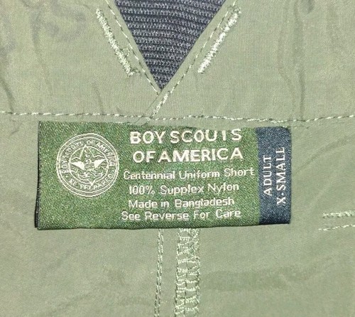 Boy Scouts Of America Shorts Adult XSmall Green Nylon Cargo Centennial Uniform - Picture 3 of 6