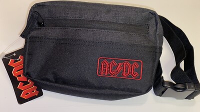 AC/DC Embroidered Red Logo Black Fanny Pack NEW