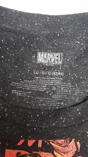 Marvel The Mighty Captain Marvel Speckled Black T-Shirt Large - Picture 4 of 6