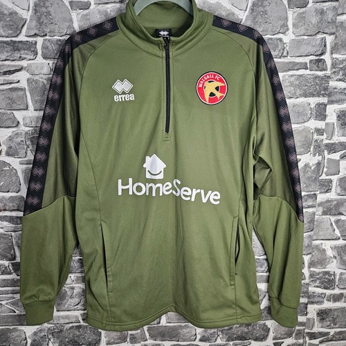 Walsall FC Football Quarter Zip Jacket Errea Long Sleeve Green Medium GC