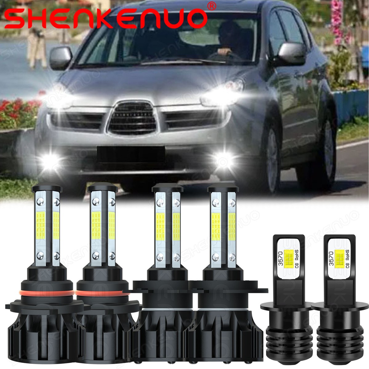 For Subaru Tribeca 2008-2014 6X LED Headlight Bulb High Low