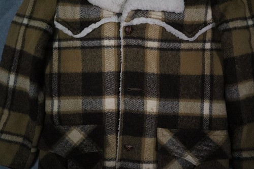 Vintage 1960s Woolrich Men's 38 Wool Plaid Sherpa Lined Flannel Jacket Coat - Picture 4 of 23