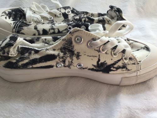 JENN ARDOR scarpe donna tela sneakers basse casual misura 8,5 nero bianco - Foto 7 di 8