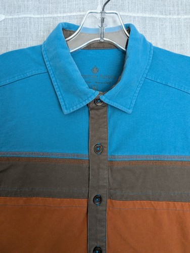 Territory Ahead Shirt Mens Medium Colorblock Polo Long Sleeve Button Up Casual - Picture 7 of 16