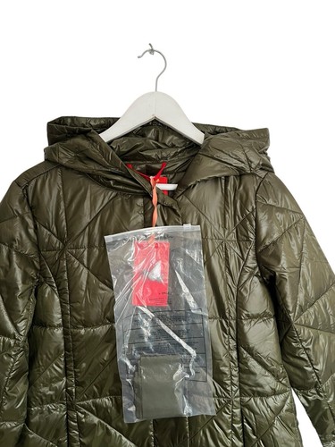 Max & Co Green Puffer Coat Jacket Lightweight Belted Ribbon £170 Quilted Size 8 - Picture 2 of 7