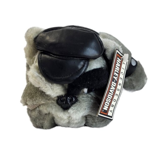 Vintage Harley Davidson Plush Bulldog Stuffed Animal Biker Leather Puppy Dog 93 - Picture 9 of 11
