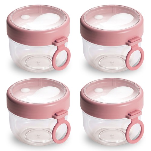 4Pcs 20OZ Overnight Oats Containers w/Lid Oats Jar Leak-proof For Milk Vegetable - Picture 13 of 14