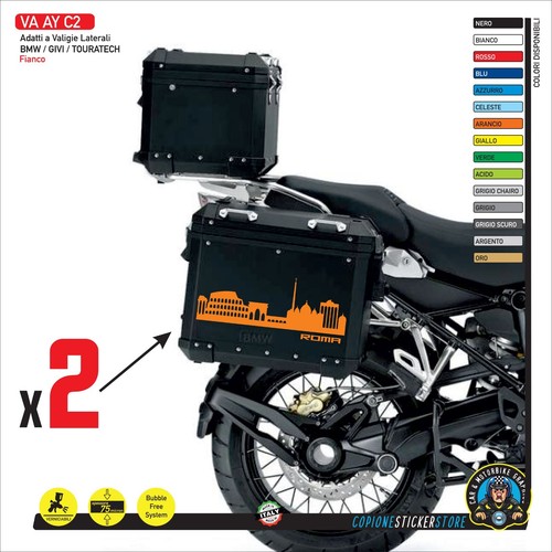 Set Adesivi compatibili valigie laterali Moto BMW GIVI Roma Skyline AY C2 - Picture 2 of 2
