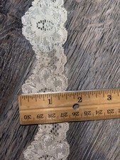 15 yards Off White trim lingerie scalloped sewing stretch lace 1.5" wide 2 pcs