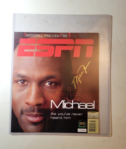 ESPN Magazine Michael Jordan Baseball Preview April 1998 Gold Signature  - Picture 1 of 2