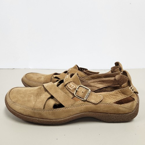 Mocasines Timberland Mary Jane de gamuza para mujer talla 7,5 marrón hebilla comodidad natural - Imagen 4 de 14