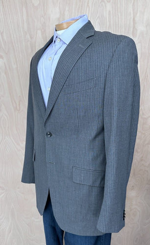 Abrigo deportivo para hombre Banana Republic traje chaqueta gris a rayas ajuste moderno 40R - Imagen 2 de 11