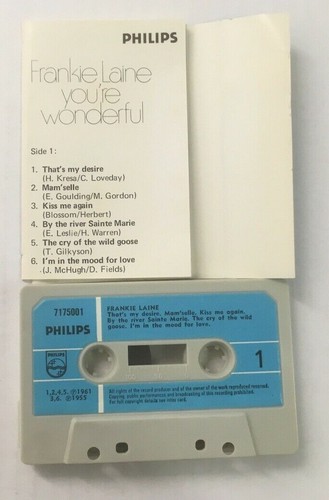 Frankie Laine "You're Wonderful" Tape Cassette *Philips 7175 001* Play Tested - Picture 4 of 5