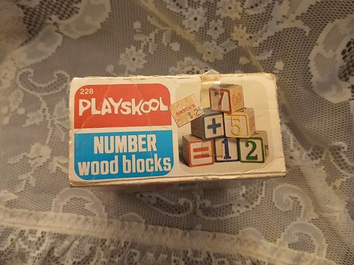 Playskool Wood Blocks In Original Box (1978) Made in USA Vintage Children's Toys - Picture 6 of 14