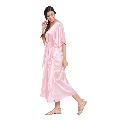 Women Plus Size Kaftan Satin Caftan Long Maxi Dress Kimono Sleeve Evening Gown - Picture 6 of 183