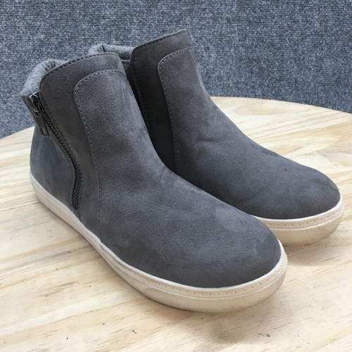 Austin Boots Women 6.5 Gray Kayla Zip Ankle Bootie Sneakers Suede Casual Comfort - Picture 3 of 10