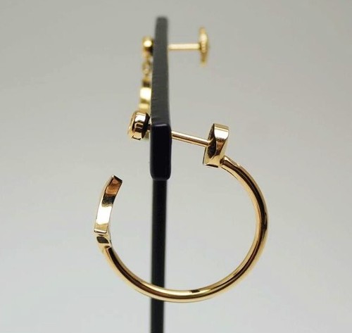Louis Vuitton Monogram Diamond 18k YG Idylle Q96168 & Creole Q96332 Earrings Set - Picture 7 of 10
